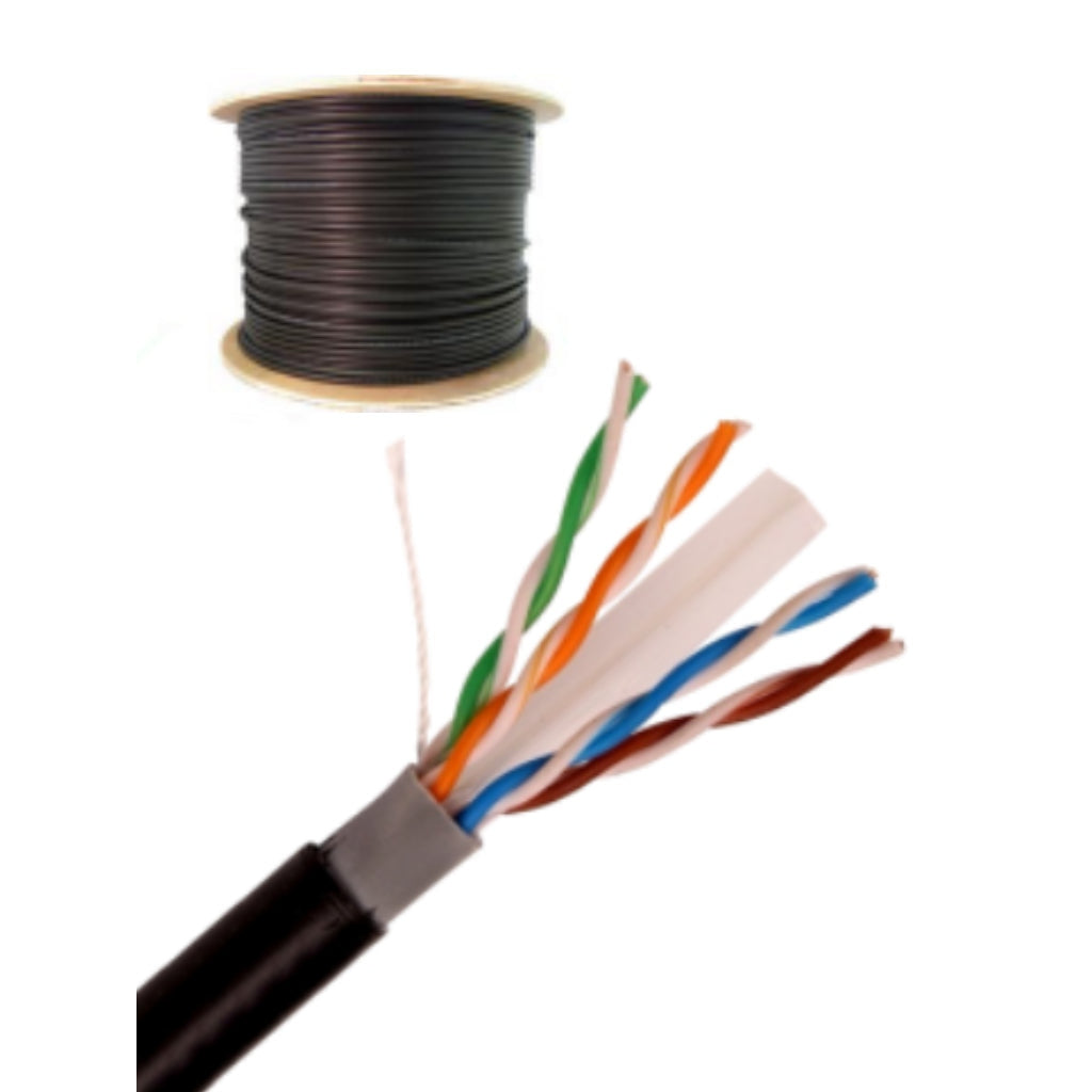 SAXXON OUTPCAT6CCAEXT- CABLE UTP CCA DE 305M, CATEGORÍA 6 PARA EXTERIORES, CON DOBLE FORRO Y COLOR NEGRO