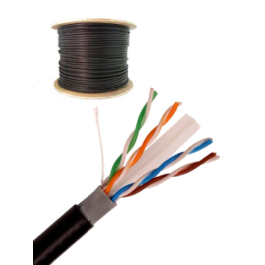 SAXXON OUTPCAT6CCAEXT- CABLE UTP CCA DE 305M, CATEGORÍA 6 PARA EXTERIORES, CON DOBLE FORRO Y COLOR NEGRO