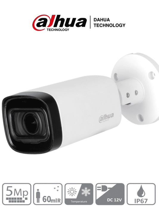 DAHUA HAC-HFW1500R-Z-IRE6 - CAMARA BULLET DE 5 MEGAPIXELES/LENTE MOTORIZADO DE 2.7 A 12 MM/ IR DE 60 MTS/ METÁLICA/ IP67/ BLC/HLC/DWDR/