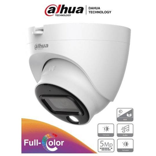 CÁMARA DOMO FULL COLOR 5MP, MICRÓFONO INTEGRADO, LENTE 3.6 MM,  VISIÓN 88°. OFRECE IMAGEN A COLOR 24/7, WDR REAL 120DB, LEDS PARA 20 METROS, IP67