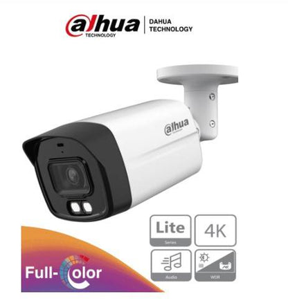 DAHUA HAC-HFW1809TLM-A-LED - CAMARA BULLET 4K FULL COLOR/ 8 MEGAPIXELES/ LENTE DE 2.8MM/ 106 GRADOS DE APERTURA/ MICROFONO INTEGRADO/ 40 IR