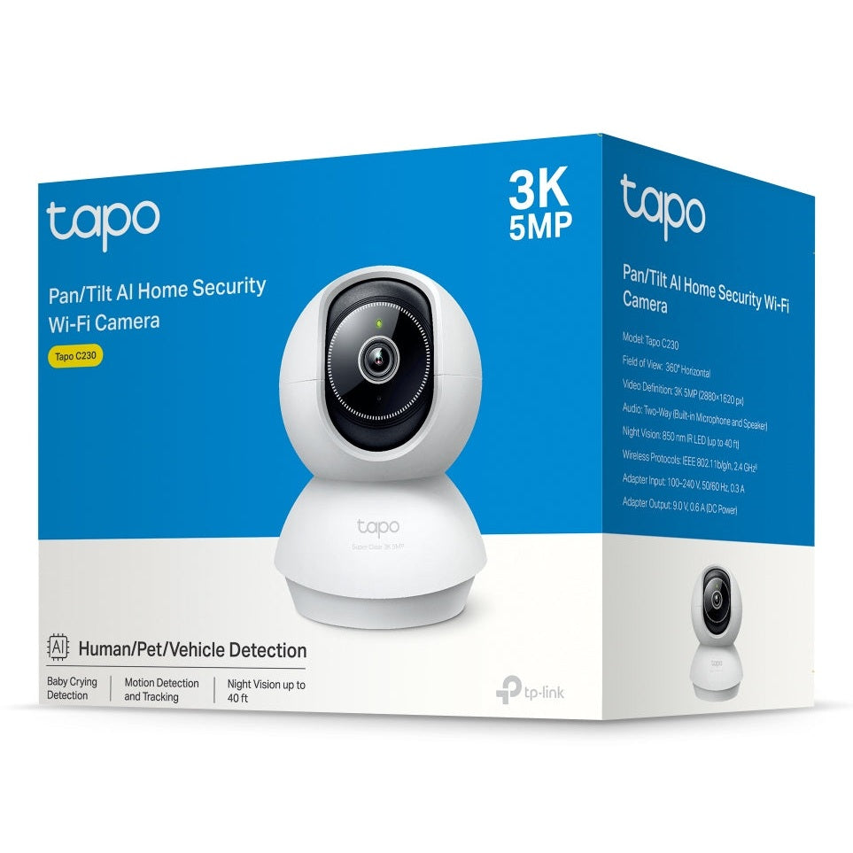 CÁMARA DE SEGURIDAD WI-FI PARA EL HOGAR CON PAN/TILT AI TAPO C230