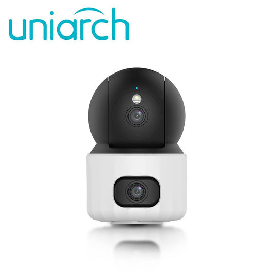 CÁMARA IP WIFI UNIARCH (UHO-S3S-M33D) 3MP+3MP / LENTE 4MM / IR10M / MICROSD 512GB / MICRÓFONO + ALTAVOZ / USB-C / INTERIOR / SERIE PANDA