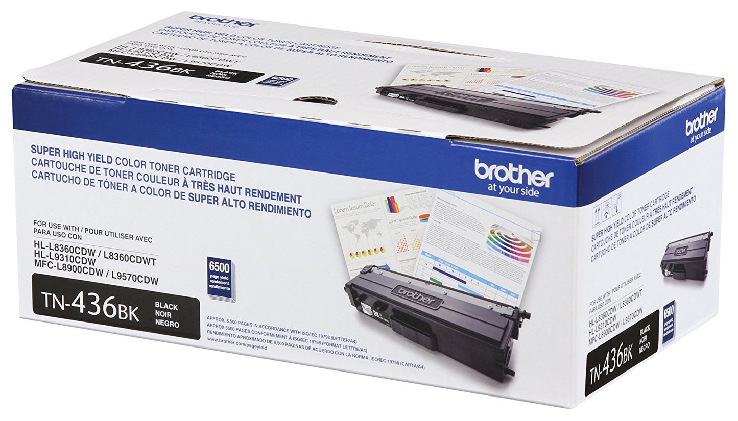 TÓNER BROTHER VALOR TN436BK NEGRO, RENDIMIENTO APROXIMADO 6,500 PÁGINAS, COMPATIBLE CON MFCL8900CDW, MFCL9570CDW, HLL9310CDW