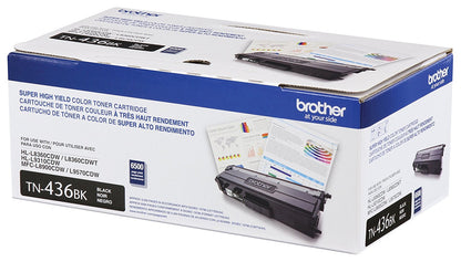 TÓNER BROTHER VALOR TN436BK NEGRO, RENDIMIENTO APROXIMADO 6,500 PÁGINAS, COMPATIBLE CON MFCL8900CDW, MFCL9570CDW, HLL9310CDW