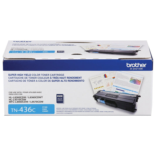 TÓNER BROTHER VALOR TN436C CIAN, RENDIMIENTO APROXIMADO 6,500 PÁGINAS, COMPATIBLE CON MFCL8900CDW, MFCL9570CDW, HLL9310CDW