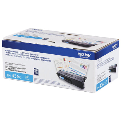 TÓNER BROTHER VALOR TN436C CIAN, RENDIMIENTO APROXIMADO 6,500 PÁGINAS, COMPATIBLE CON MFCL8900CDW, MFCL9570CDW, HLL9310CDW