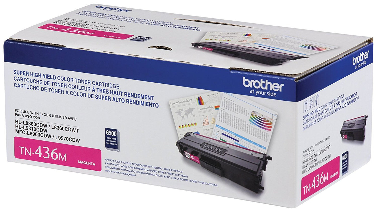 TÓNER BROTHER VALOR TN436M MAGENTA, RENDIMIENTO APROXIMADO 6,500 PÁGINAS, COMPATIBLE CON MFCL8900CDW, MFCL9570CDW, HLL9310CDW
