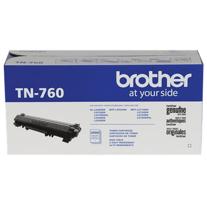 TÓNER BROTHER TN760, NEGRO, RENDIMIENTO APROXIMADO 3,000 PÁGINAS, PARA EQUIPOS DCPL2551DW.