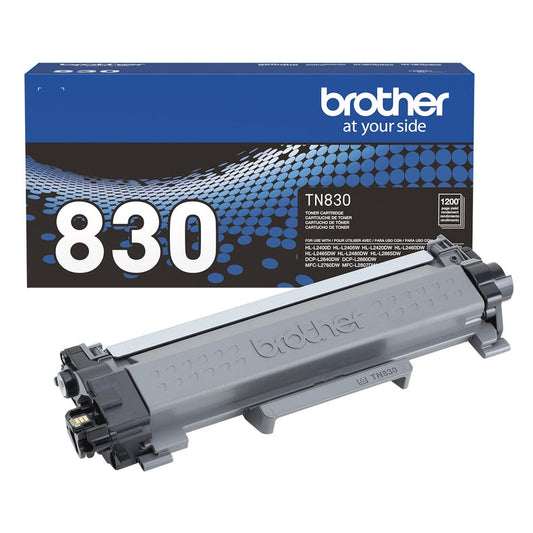 TÓNER BROTHER TN830 NEGRO, RENDIMIENTO APROXIMADO 1,200 PÁGINAS, COMPATIBLE CON DCPL2660DW
