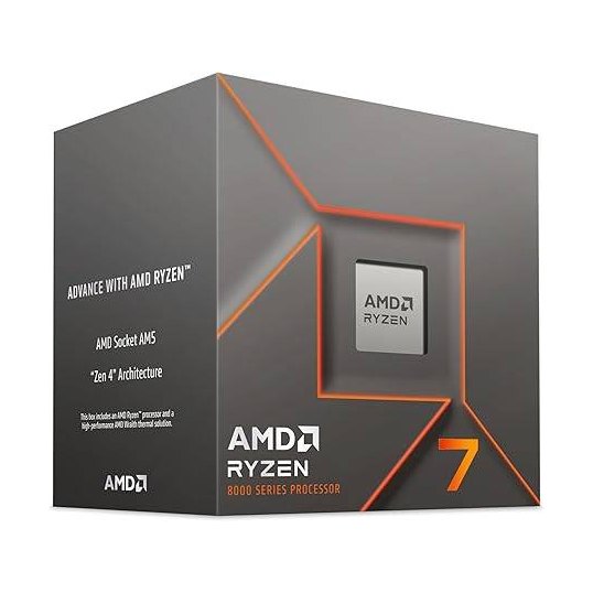 AMD RYZEN 7 8700F, 8 NÚCLEOS, SOCKET AM5, CON VENTILADOR, SE REQUIERE UNA TARJETA GRÁFICA INDEPENDIENTE