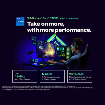 PROCESADOR INTEL CORE I7-12700 2.10 GHZ, 8 NÚCLEOS, SOCKET LGA 1700, 25 MB CACHE CON GRÁFICOS UHD 770 Y DISIPADOR. (MBCHIPSET 600)