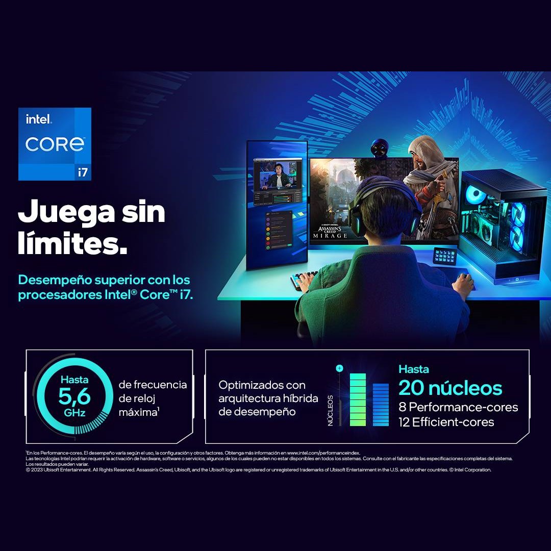PROCESADOR INTEL® CORE™ I7-14700K DE 5.6 GHZ MAX TURBO, 20 CORE, 28 THREADS, 33MB SMART CACHE CON GRÁFICOS, REQUIERE DISIPADOR(MOTHERBOARD LGA1700)