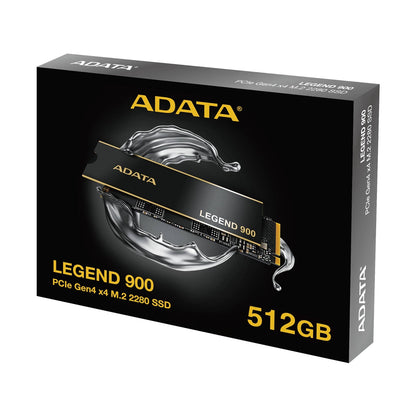 UNIDAD DE ESTADO SÓLIDO ADATA LEGEND 900 512GB PCIE GEN4X4 M.2 2280, CON DISIPADOR DE ALUMINIO. SLEG-900-512GCS