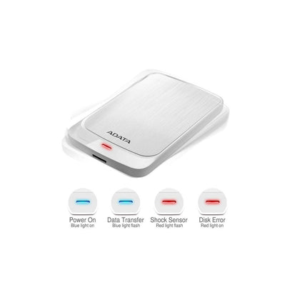 DISCO DURO EXTERNO ADATA 2.5 HV320 1TB, USB 3.2, GEN1 (USB 5GBPS) COMPATIBLE CON 3.1 Y 2.0. BLANCO. AHV320-1TU31-CWH