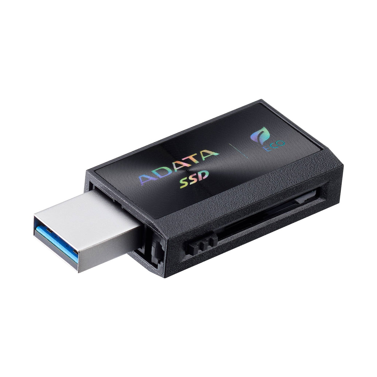 SSD EXTERNO ADATA SC730 512GB. CONECTORES DOBLES USB-C Y USB-A INTEGRADOS (USB 3.2 GEN2). 600 MB/S DE LECTURA/ESCRITURA. COLOR NEGRO. SC730-512G-CACTI