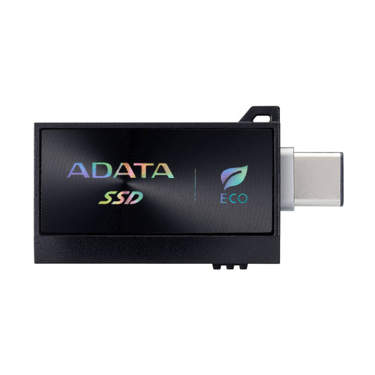 SSD EXTERNO ADATA SC730 512GB. CONECTORES DOBLES USB-C Y USB-A INTEGRADOS (USB 3.2 GEN2). 600 MB/S DE LECTURA/ESCRITURA. COLOR NEGRO. SC730-512G-CACTI