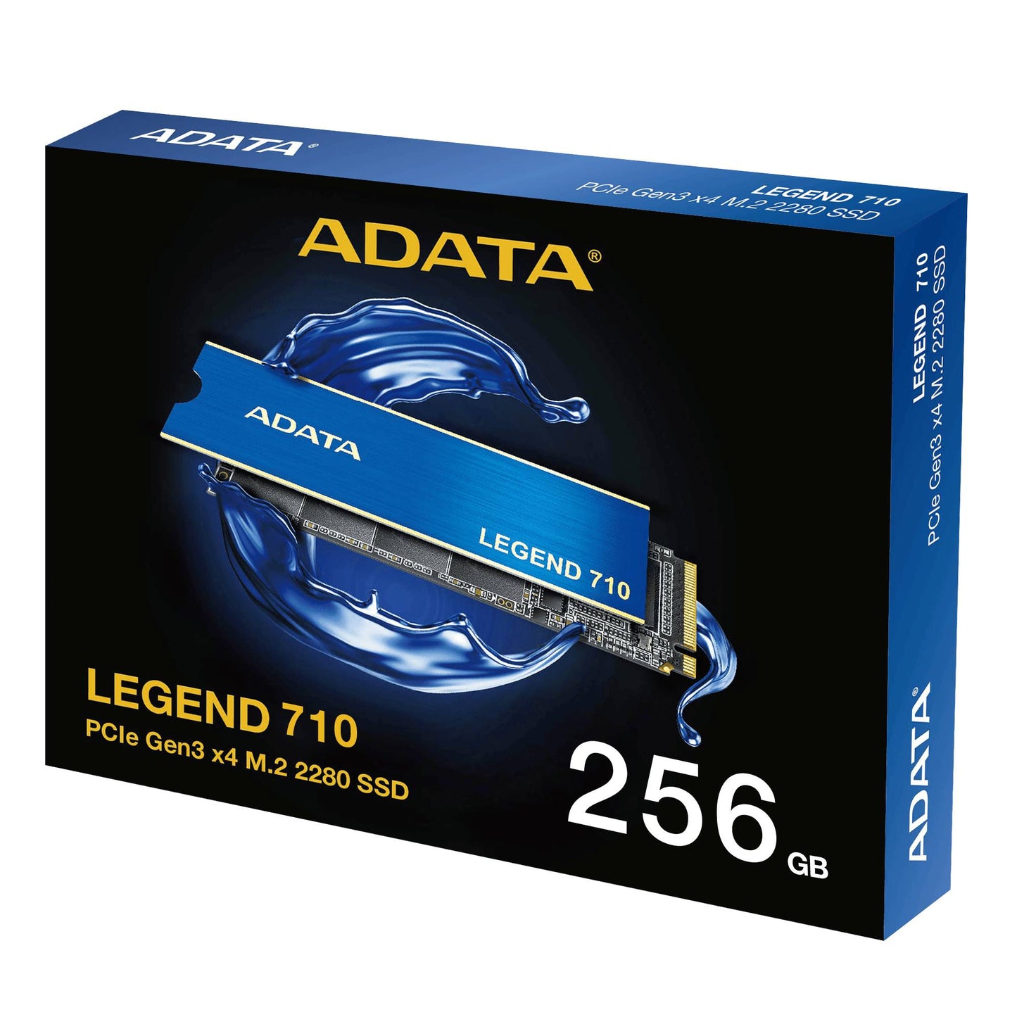 UNIDAD DE ESTADO SÓLIDO ADATA LEGEND 710 256GB PCIE GEN3X4 M.2 2280, CON DISIPADOR DE ALUMINIO. ALEG-710-256GCS