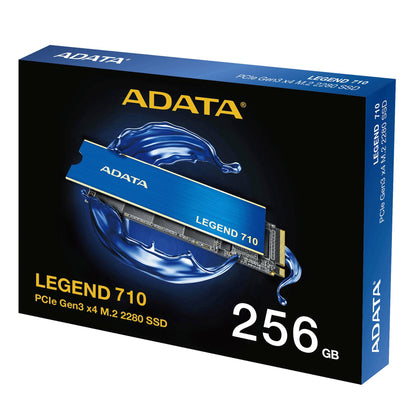 UNIDAD DE ESTADO SÓLIDO ADATA LEGEND 710 256GB PCIE GEN3X4 M.2 2280, CON DISIPADOR DE ALUMINIO. ALEG-710-256GCS