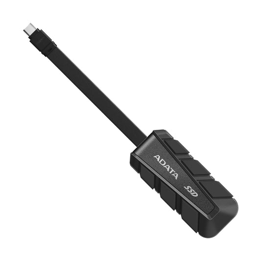 SSD EXTERNO ADATA SC740 500GB. USB TIPO C INCORPORADO, 1.050/1.000 MB/S LECTURA/ESCRITURA, RESISTENTE A CAÍDAS MIL-STD DE 1,22 M. NEGRO SC740-500G-CBK