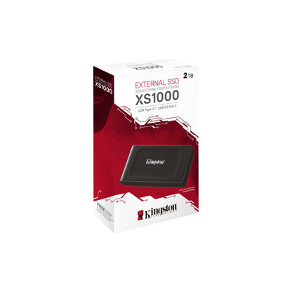 UNIDAD DE ESTADO SOLIDO EXTERNO KINGSTON XS1000 2TB USB-C 3.2 GEN 2 R.1050MB/S W.1000MB/S NEGRO
