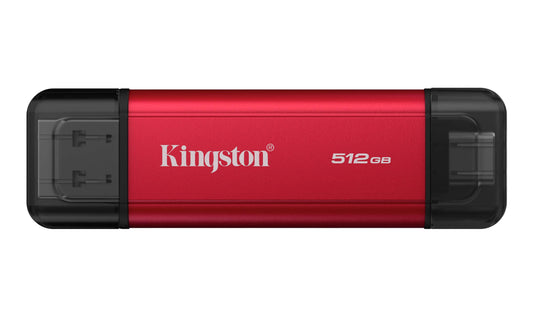 UNIDAD DE ESTADO SOLIDO PORTABLE KINGSTON SPSD 512GB DUAL USB-A/C 3.2 GEN 2 R.1050MB/S W.950MB/S ROJO