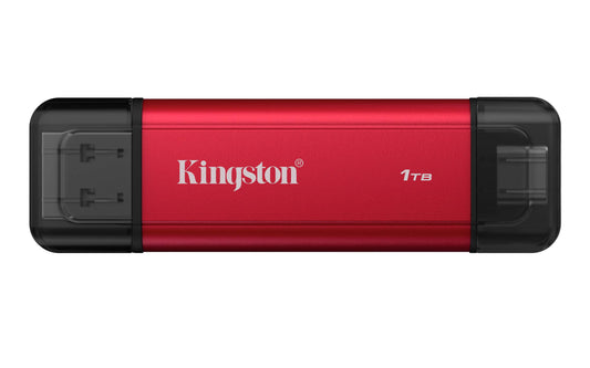 UNIDAD DE ESTADO SOLIDO PORTABLE KINGSTON SPSD 1TB DUAL USB-A/C 3.2 GEN 2 R.1050MB/S W.950MB/S ROJO