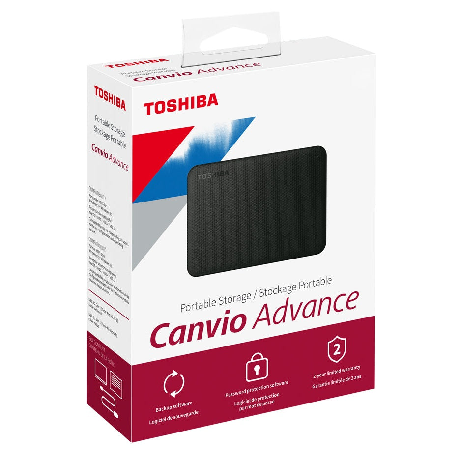 DISCO DURO EXTERNO  TOSHIBA CANVIO ADVANCE V10, 2 TB, USB 3.0, 2.5 PULGADAS, COLOR BLANCO