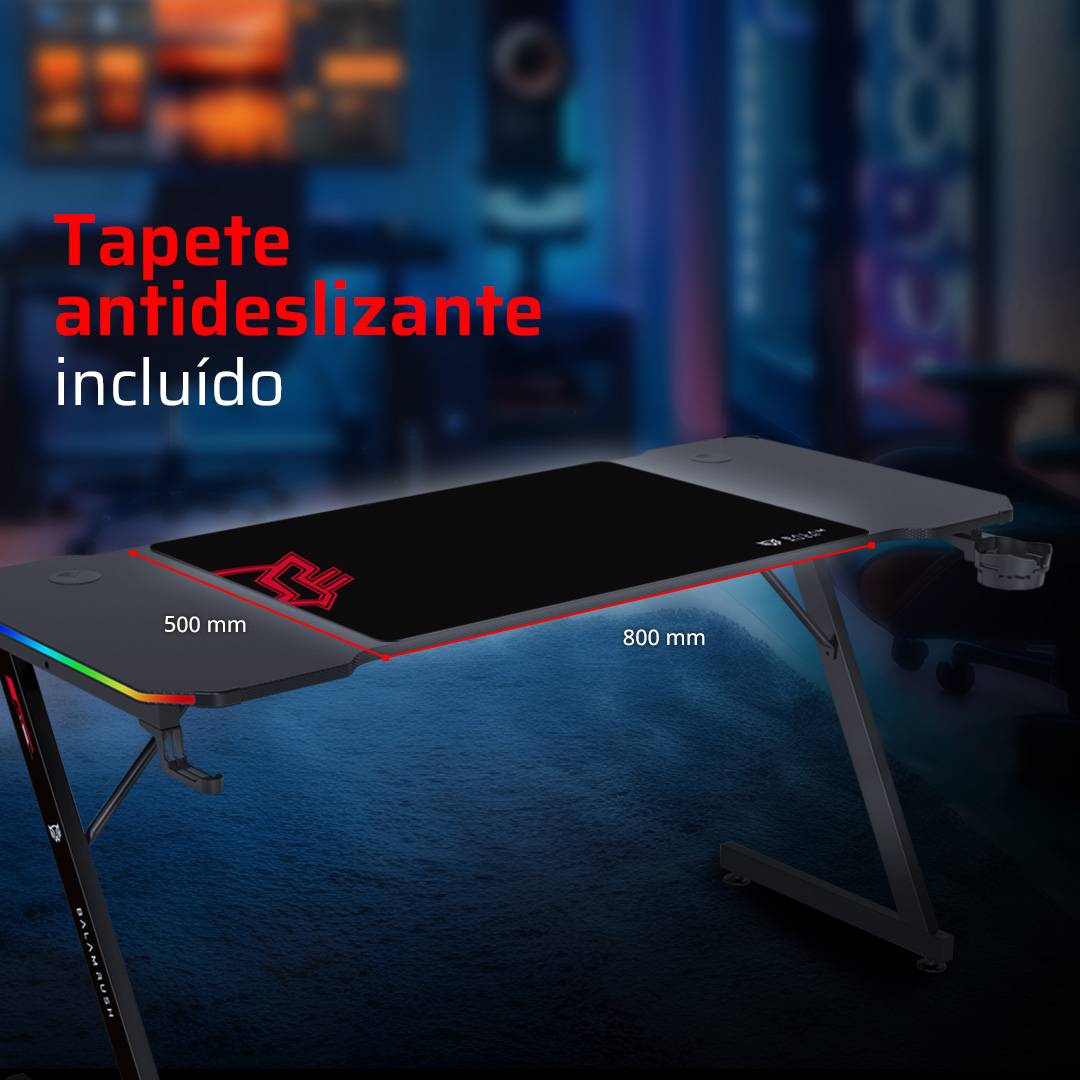 ESCRITORIO GAMER ERGONÓMICO  OLYMPUS SPOT GLOW MRX6000 BALAM RUSH LEGEND SERIES ESCRITORIO GAMER ERGONÓMICO 140 X 60CM, ILUMINACIÓN RGB