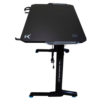 ESCRITORIO GAMING NACEB DE FIBRA DE CARBONO CON ILUMINACION LED NA-0628