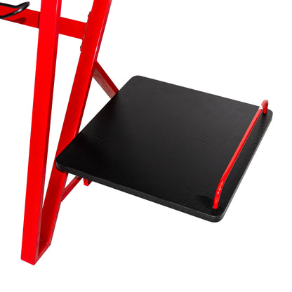 ESCRITORIO GAMER FIBRA DE CARBÓN (NA-0646), COLOR ROJO/NEGRO, FIBRA DE CARBONO MODELO: NA-0646