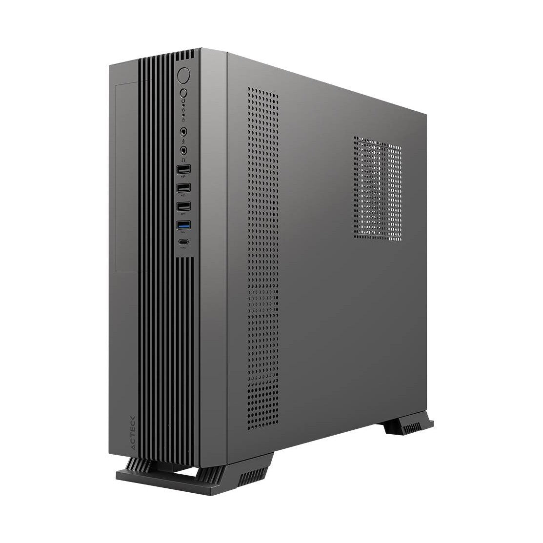 GABINETE MINI TORRE SLIM+F2120 ONEX GS455 ACTECK  FACTOR MICRO ATX- MINI ITX, LECTOR DE TARJETAS SD
