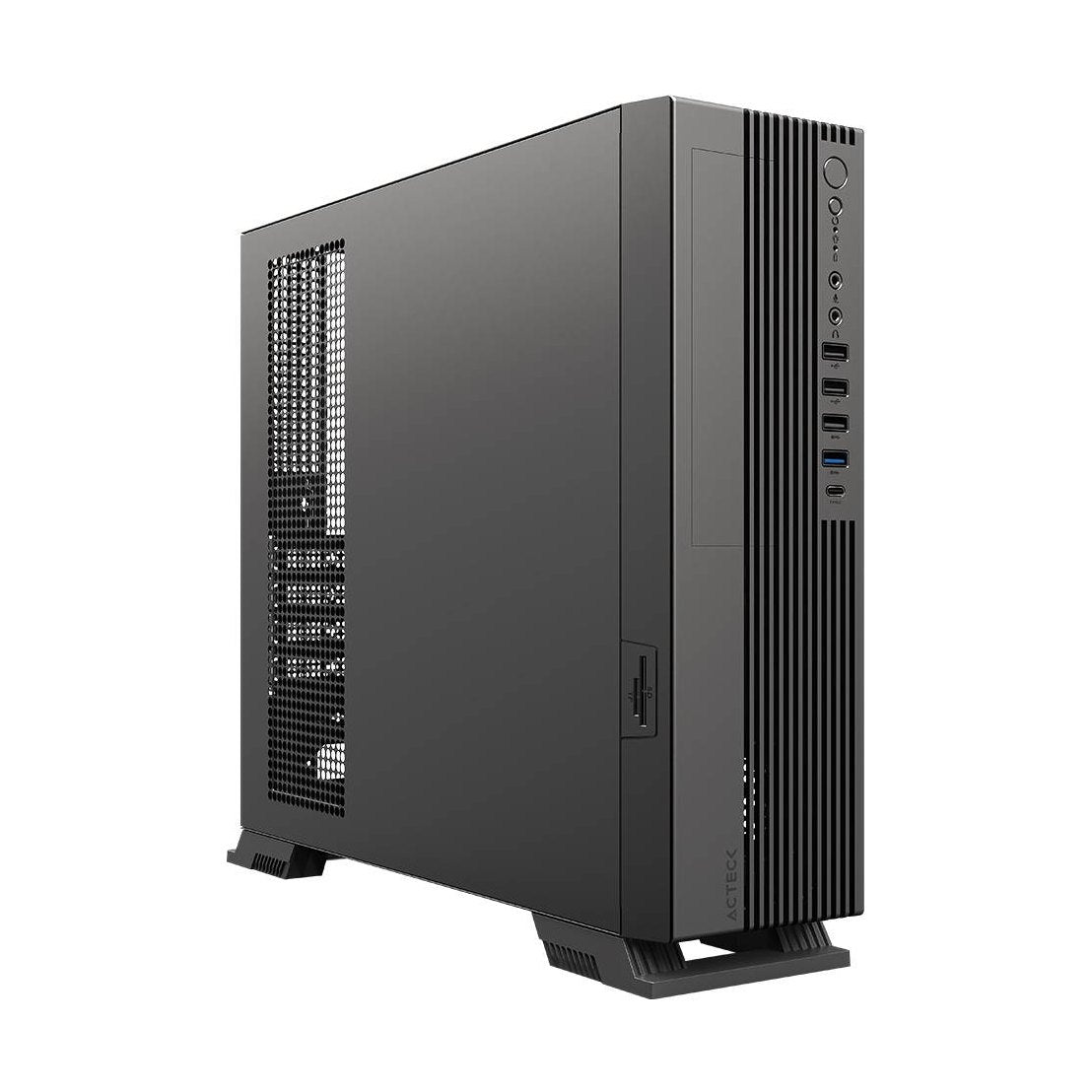 GABINETE MINI TORRE SLIM+F2120 ONEX GS455 ACTECK  FACTOR MICRO ATX- MINI ITX, LECTOR DE TARJETAS SD