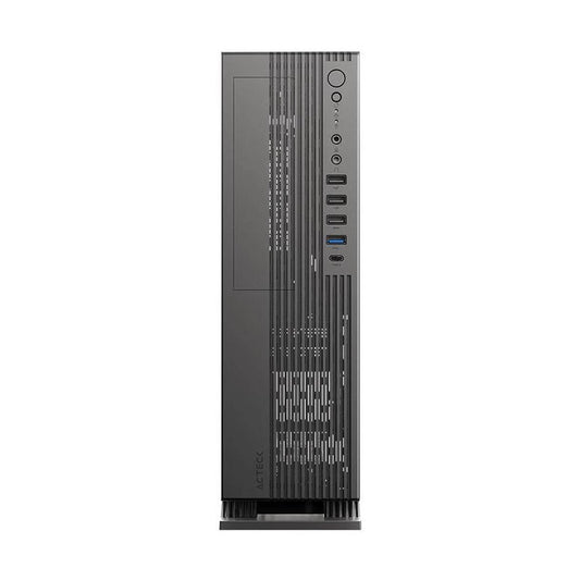 GABINETE MINI TORRE SLIM+F2120 ONEX GS455 ACTECK  FACTOR MICRO ATX- MINI ITX, LECTOR DE TARJETAS SD