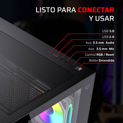GABINETE MINI TORRE TANK CORE PRO GI925 FACTOR: MICRO ATX - MINI ITX