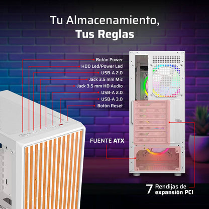 GABINETE GAMER MEDIA TORRE ATX DRAGONFLY WOOD GM580CW  FACTOR: ATX, MICRO ATX - MINI ITX