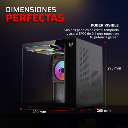 GABINETE GAMER MINI TORRE TANK GLOW MINI 3500 FACTOR: MICRO ATX - MINI ITX