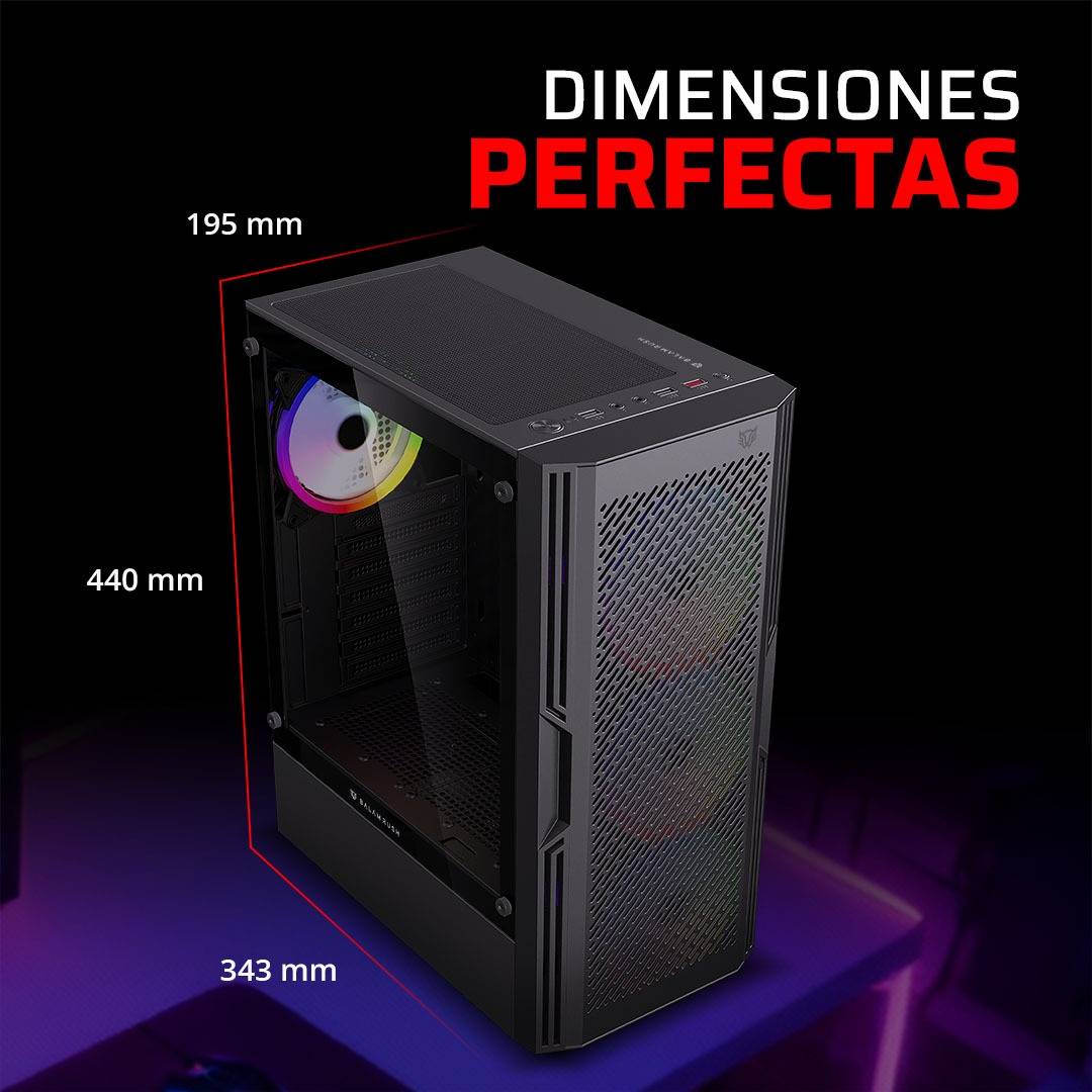 GABINETE GAMER MEDIA TORRE ATX DRAGONFLY VENTRA GM570  FACTOR: ATX, MICRO ATX - MINI ITX