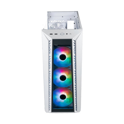 GABINETE COOLER MASTER  MB520-WGNN-S01 MASTERBOX MB520 ARGB CON VENTANA, PANEL FRONTAL DE VIDRIO TEMPLADO, TRES VENTILADORES CF120 ARGB INCLUIDOS