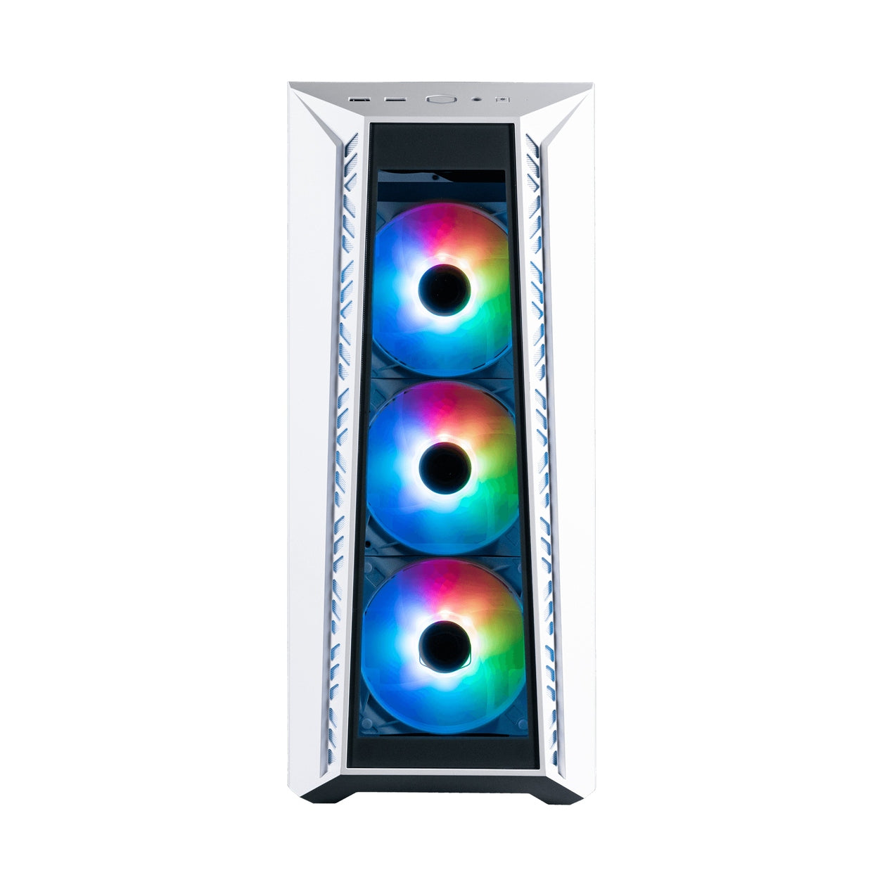 GABINETE COOLER MASTER  MB520-WGNN-S01 MASTERBOX MB520 ARGB CON VENTANA, PANEL FRONTAL DE VIDRIO TEMPLADO, TRES VENTILADORES CF120 ARGB INCLUIDOS