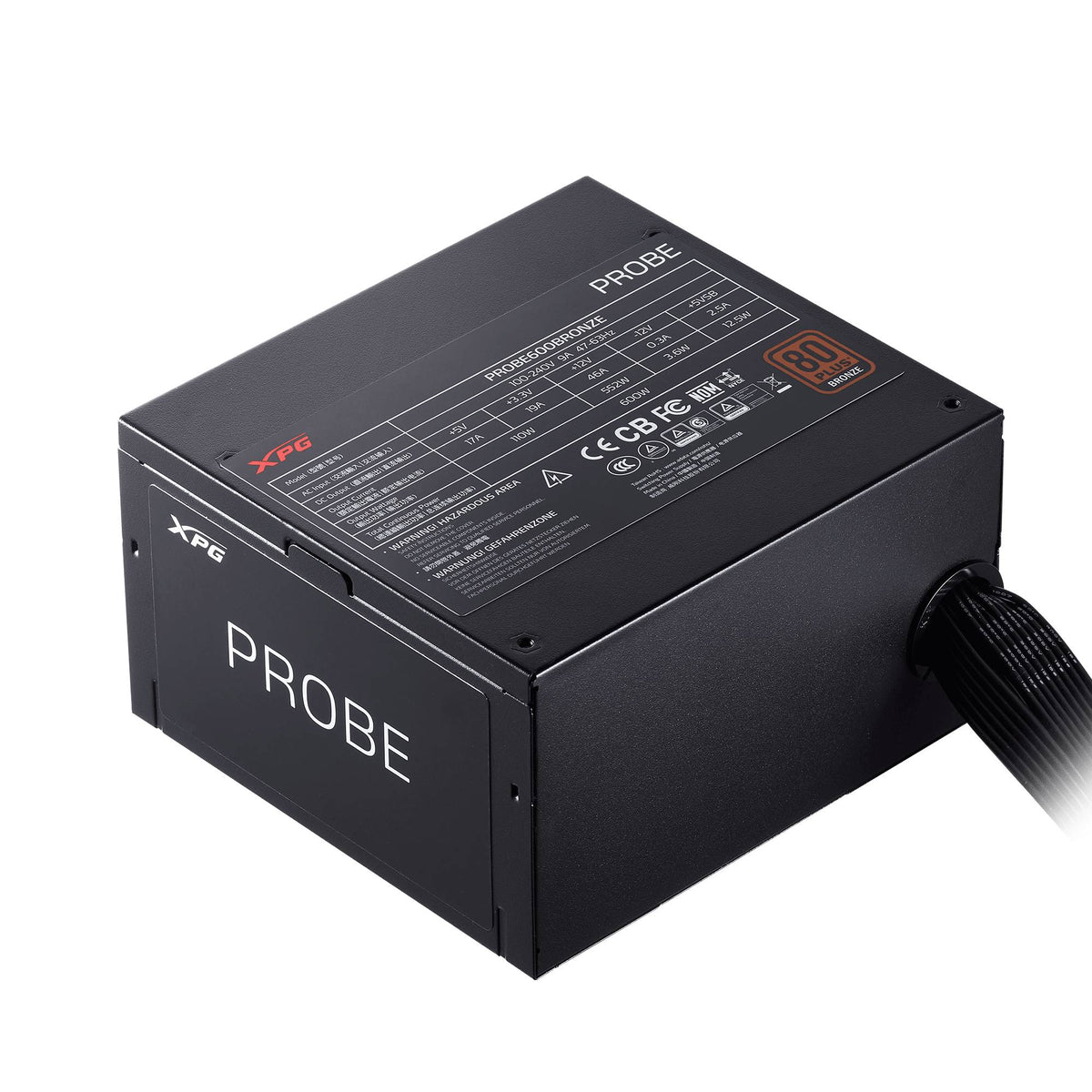 FUENTE DE PODER XPG PROBE, 700W, NO MODULAR. CLASIFICACIÓN 80 PLUS BRONZE. COLOR NEGRO. PROBE700B-BKCUS
