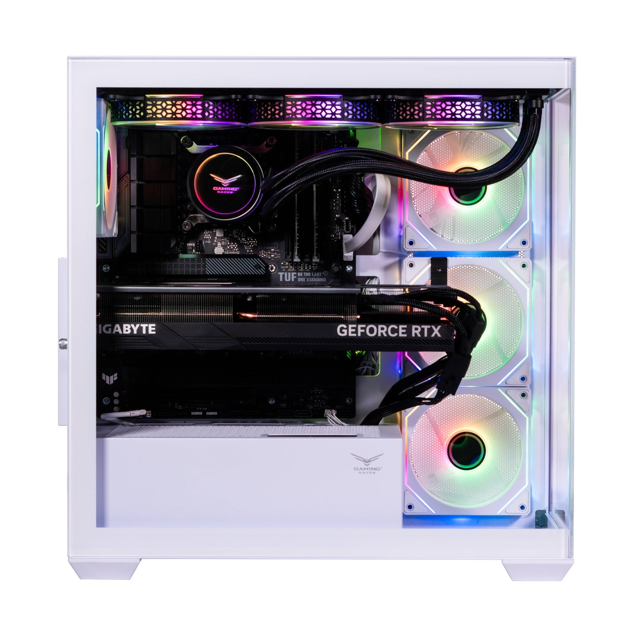 NACEB GABINETE GAMER MEDIA TORRE CRISTAL TEMPLADO ATX,MICROATX, VENTILADORES 3 FRONTALES, 1 POSTERIOR BLANCO,USB 3.0 X2 HD AUDIO/MICRÓFONO X1 NA-0637B