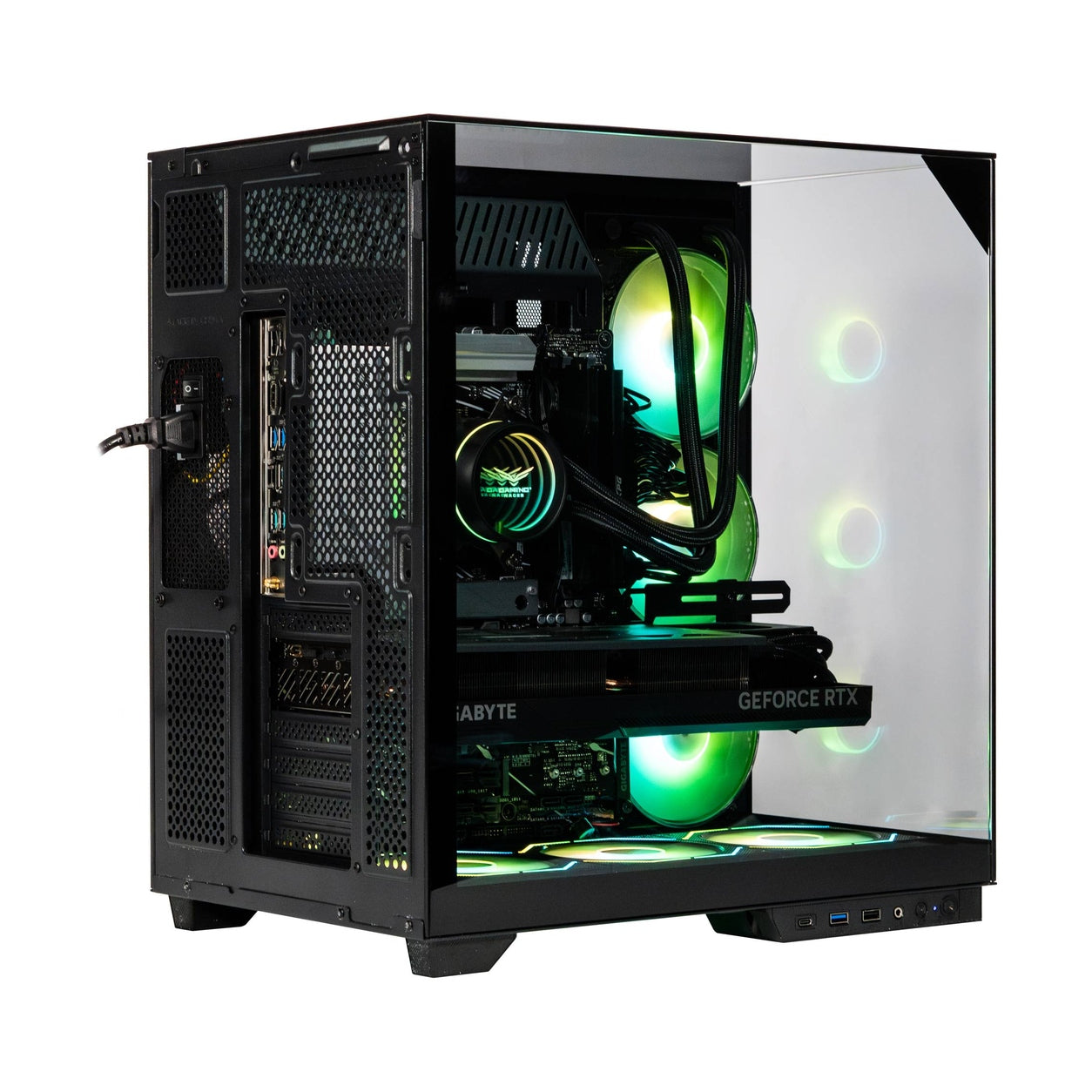 GABINETE GAMER ITX, MICROATX, ATX CRISTAL TEMPLADO ,3 FRONTALES, 1 POSTERIOR ARGB,USB 3.0 X1, USB C X1, USB 1.1 X1 HD AUDIO X 1 NA-0639