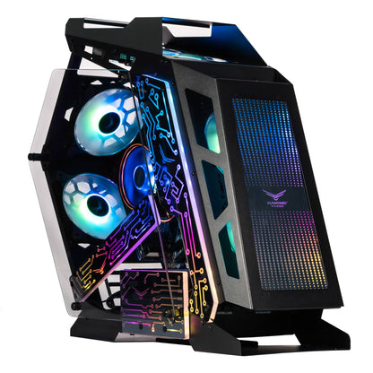 GABINETE GAMING ESPECIAL CON CRISTAL TEMPLADO , ITX, MICROATX, VENTILADORES 2 FRONTALES 1POSTERIOR ARGB USB 3.0 X1, USB 1.1 X1 HD AUDIO X1 NA-0641