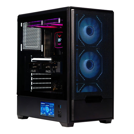 GABINETE NACEB TECHNOLOGY NA-0658LCD, MIDI-TOWER, GABINETE, ACERO, E-ATX / ATX / MATX / MINI-ITX, NEGRO