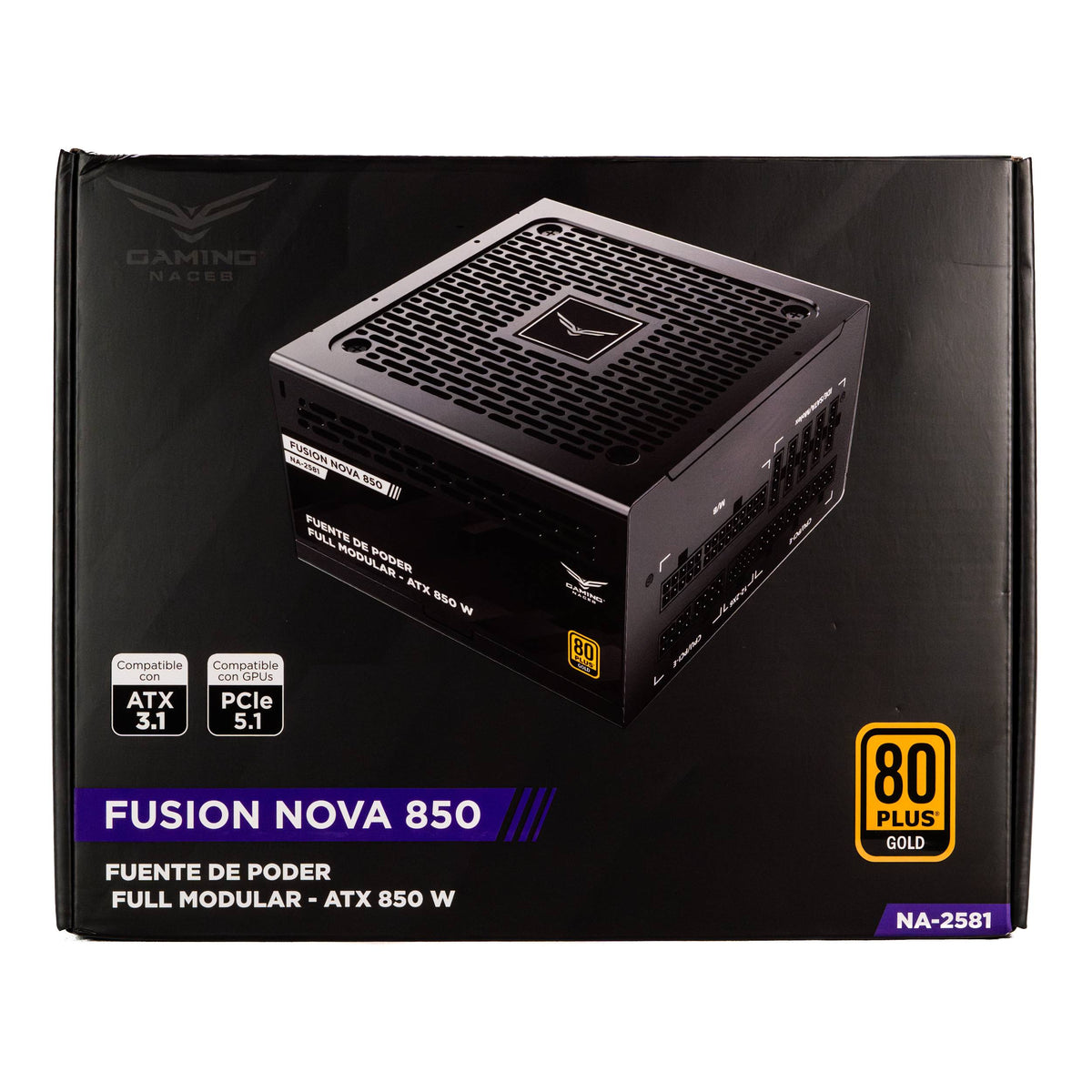 FUENTE DE PODER NACEB 850W GOLD NA-2581