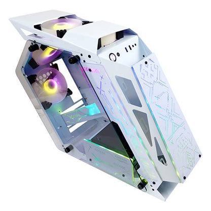 GABINETE GAMER MICRO ATX/MINI ITX IR02 XZGAIRRGBW BLANCO.