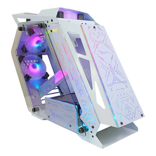 GABINETE GAMER MICRO ATX/MINI ITX IR02 XZGAIRRGBW BLANCO.