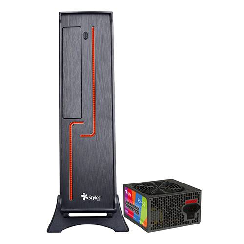 GABINETE OFICINA KEELAN SLIM ITX STYLOS CON FUENTE DE PODER 550W STGAKL1B