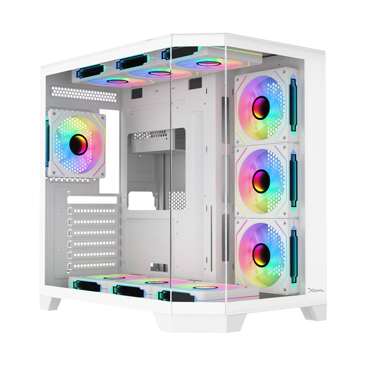 GABINETE GAMER X-TRON MID TOWER XZEAL ATX XZGAXT1W PANEL DER. VIDRIO + METAL 2XUSB1.0 +1XUSD3.0 +3.5 MM+ 4 ARGB FANS
